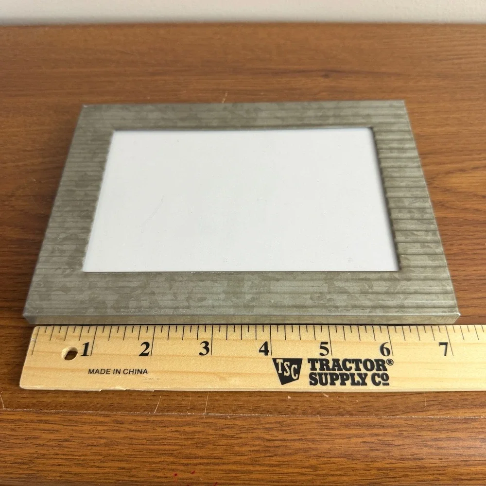 Galvanized Metal 4x6 Picture Frame Corrugated Rustic Farmhouse Industrial